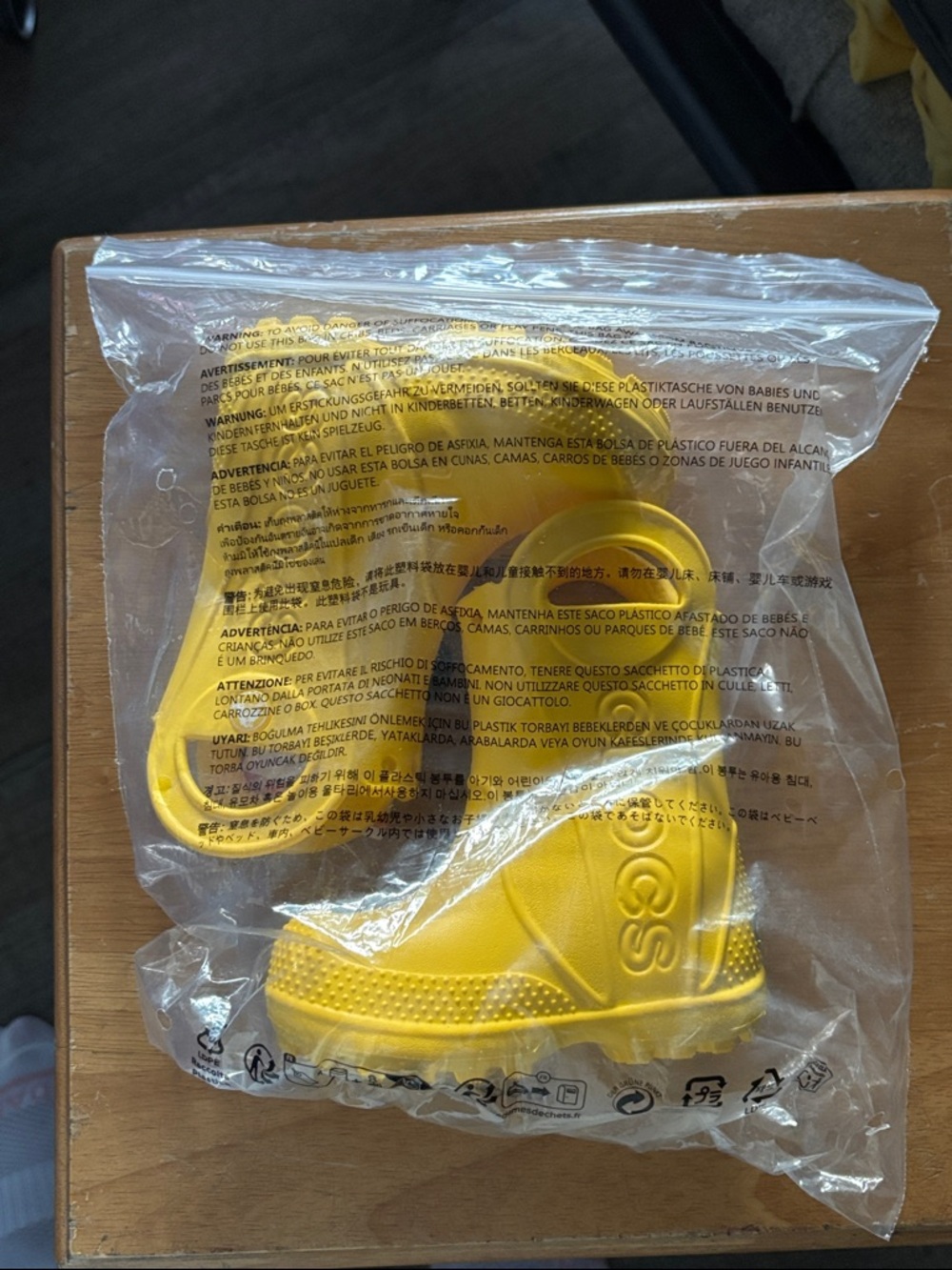 Crocs Kids Yellow Rain Boots - Durable Lightweight Slip-On